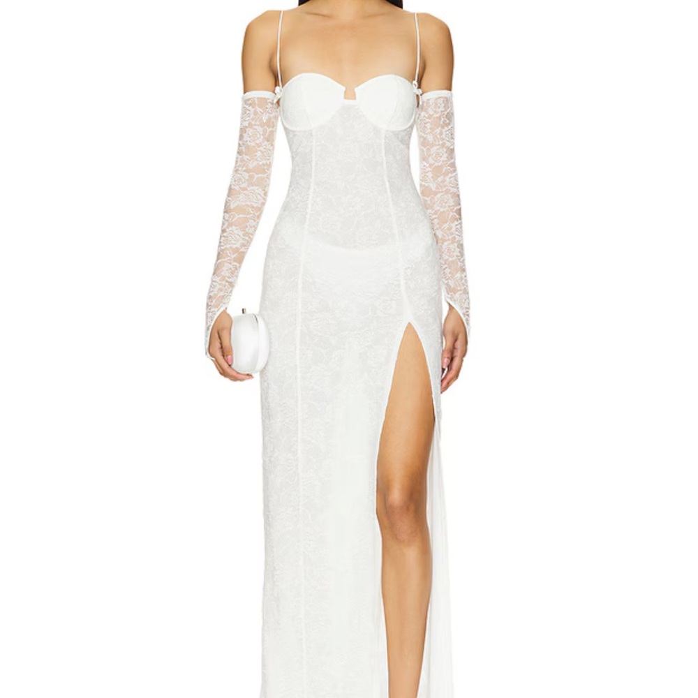 NBD White Maxi Lace Dress